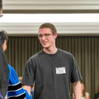 grabbing awards from dean